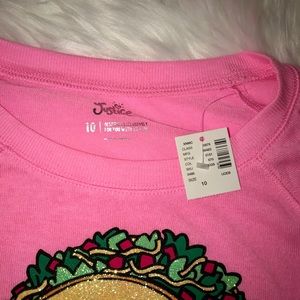 Girls NWT Justice Taco Tuesday Shirt, Size 10